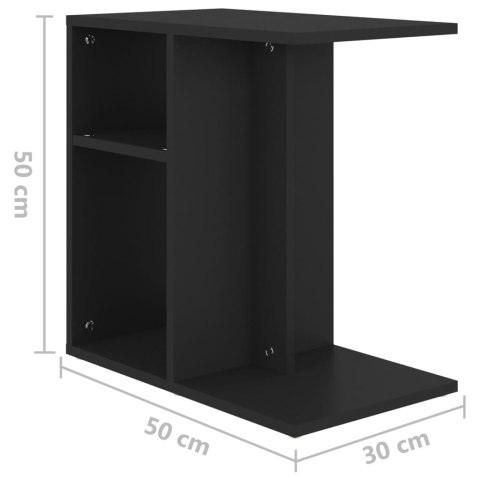 Stolik boczny, czarny, 50x30x50 cm, materiał drewnopochodny