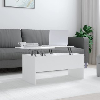 Stolik kawowy, biały, 102x50,5x46,5 cm, materiał drewnopochodny