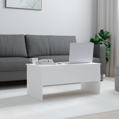 Stolik kawowy, biały, 102x50,5x46,5 cm, materiał drewnopochodny