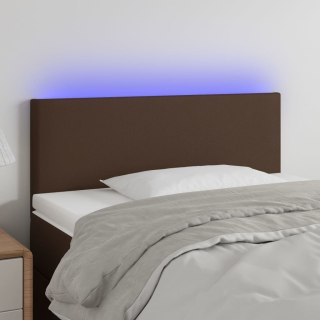 Zagłówek do łóżka z LED, brązowy, 100x5x78/88cm, sztuczna skóra