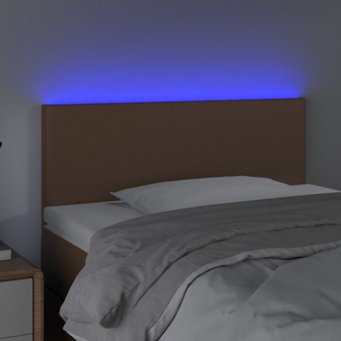 Zagłówek do łóżka z LED, brązowy, 100x5x78/88cm, sztuczna skóra