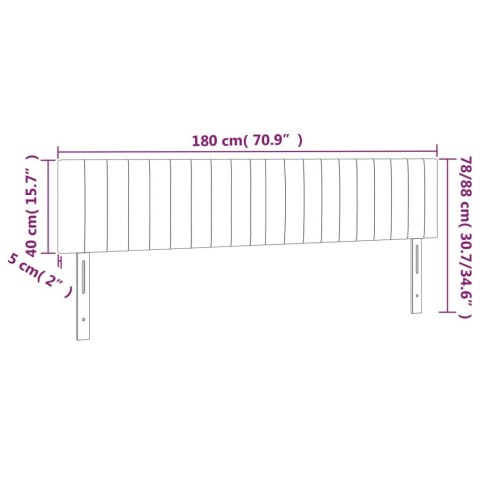 Zagłówek do łóżka z LED, ciemnoszary, 180x5x78/88 cm, tkanina