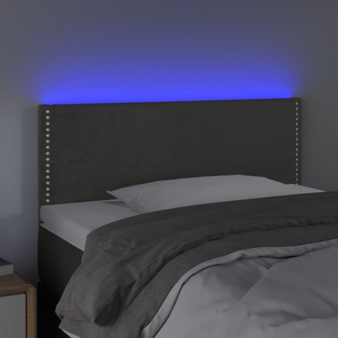 Zagłówek do łóżka z LED, ciemnoszary, 80x5x78/88 cm, aksamit