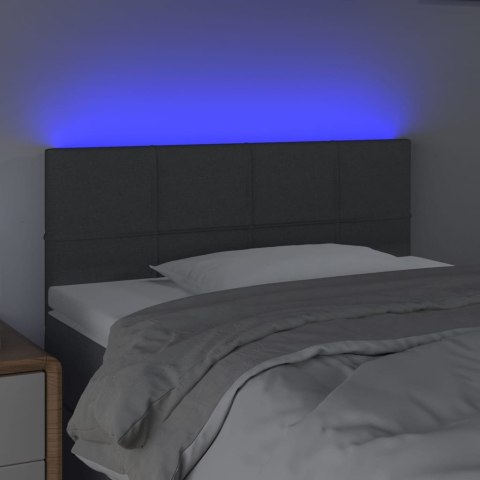 Zagłówek do łóżka z LED, ciemnoszary, 90x5x78/88 cm, tkanina