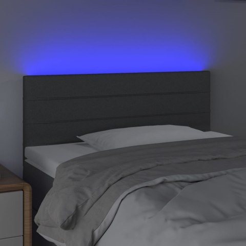 Zagłówek do łóżka z LED, ciemnoszary, 90x5x78/88 cm, tkanina