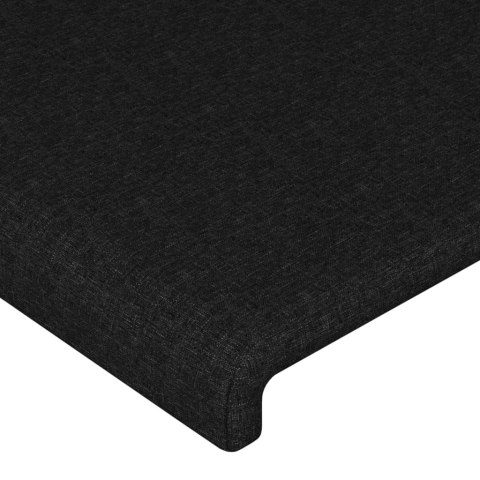 Zagłówek do łóżka z LED, czarny, 200x5x78/88 cm, tkanina