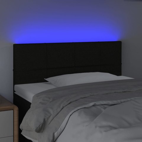 Zagłówek do łóżka z LED, czarny, 80x5x78/88 cm, tkanina