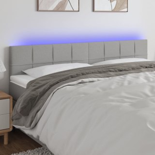 Zagłówek do łóżka z LED, jasnoszary, 180x5x78/88 cm, tkanina