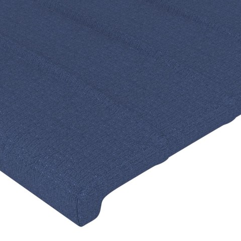 Zagłówek do łóżka z LED, niebieski, 90x5x78/88 cm, tkanina