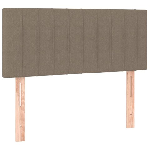 Zagłówek do łóżka z LED, taupe, 100x5x78/88 cm, tkanina