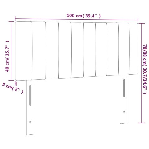 Zagłówek do łóżka z LED, taupe, 100x5x78/88 cm, tkanina