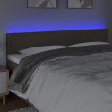 Zagłówek do łóżka z LED, taupe, 180x5x78/88 cm, tkanina