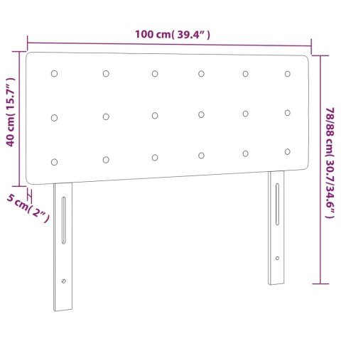 Zagłówek do łóżka z LED, ciemnobrązowy, 100x5x78/88 cm, tkanina