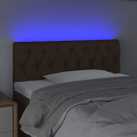 Zagłówek do łóżka z LED, ciemnobrązowy, 100x7x78/88 cm, tkanina