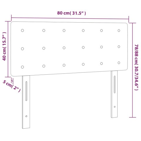 Zagłówek do łóżka z LED, ciemnozielony, 80x5x78/88 cm, aksamit