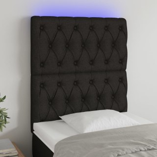 Zagłówek do łóżka z LED, czarny, 80x7x118/128 cm, tkanina