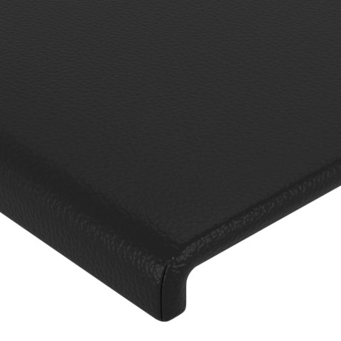 Zagłówek do łóżka z LED, czarny, 93x16x78/88 cm, sztuczna skóra