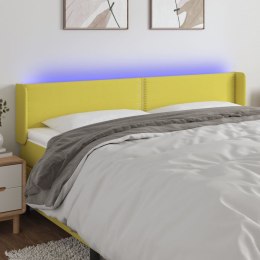 Zagłówek do łóżka z LED, zielony, 203x16x78/88 cm, tkanina