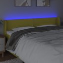 Zagłówek do łóżka z LED, zielony, 203x16x78/88 cm, tkanina
