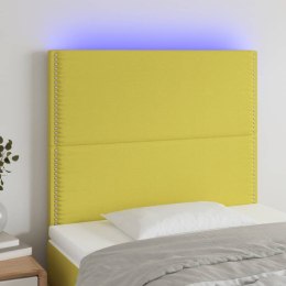 Zagłówek do łóżka z LED, zielony, 80x5x118/128 cm, tkanina