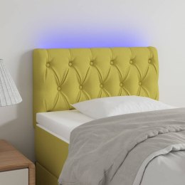 Zagłówek do łóżka z LED, zielony, 80x7x78/88 cm, tkanina