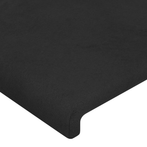 Zagłówek do łóżka z LED, czarny, 203x16x118/128 cm, aksamit