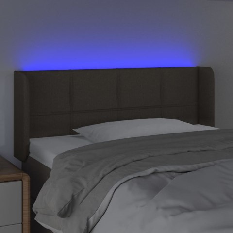 Zagłówek do łóżka z LED, taupe, 83x16x78/88 cm, tkanina