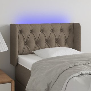 Zagłówek do łóżka z LED, taupe, 83x16x78/88 cm, tkanina