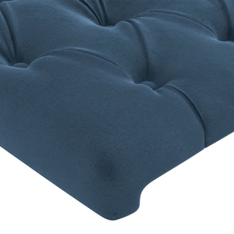 Zagłówek do łóżka z LED ciemnoniebieski, 103x16x118/128 cm
