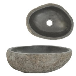 Umywalka z kamienia rzecznego, owalna, 29-38 cm