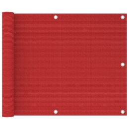 Parawan balkonowy, czerwony, 75x300 cm, HDPE