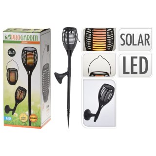 ProGarden Solarne pochodnie ogrodowe LED, 3-w-1, czarne