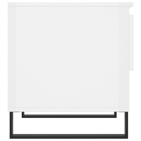 Stolik kawowy, biały z połyskiem, 50x46x50 cm