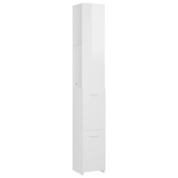 Szafka łazienkowa, wysoki połysk, biała, 25x26,5x170 cm