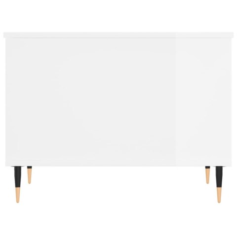 Stolik kawowy, biały z połyskiem, 60x44,5x45 cm