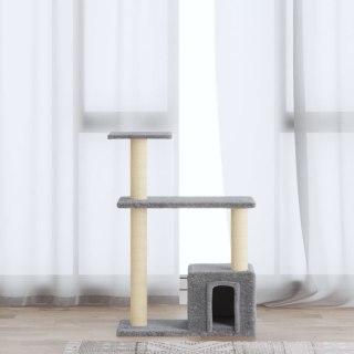 Drapak dla kota ze słupkami sizalowymi, jasnoszary, 70 cm