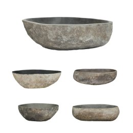 Owalna umywalka z kamienia rzecznego, 45-53 cm