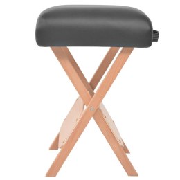 Składany stołek do masażu, grubość siedziska 12 cm, czarny