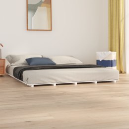Rama łóżka, biała, 160 x 200 cm, lite drewno sosnowe