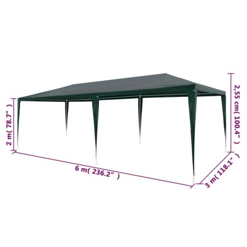 Namiot imprezowy, 3 x 6 m, PE, zielony