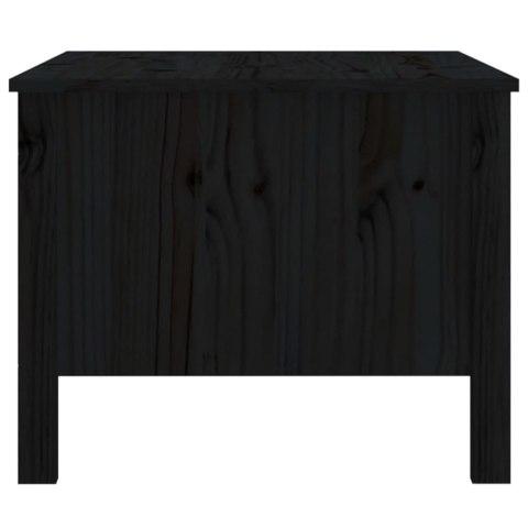 Stolik kawowy, czarny, 100x50x40 cm, lite drewno sosnowe