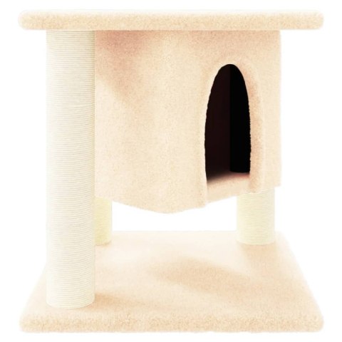 Drapak dla kota z sizalowymi słupkami, kremowy, 37 cm