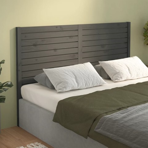 Wezgłowie łóżka, szare, 126x4x100 cm, lite drewno sosnowe