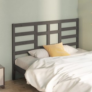 Wezgłowie łóżka, szare, 126x4x104 cm, lite drewno sosnowe