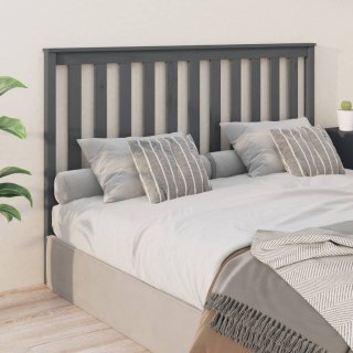 Wezgłowie łóżka, szare, 166x6x101 cm, lite drewno sosnowe