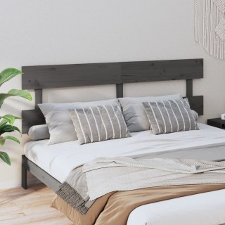 Wezgłowie łóżka, szare, 204x3x81 cm, lite drewno sosnowe