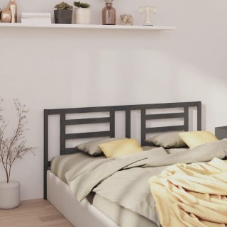 Wezgłowie łóżka, szare, 206x4x100 cm, lite drewno sosnowe