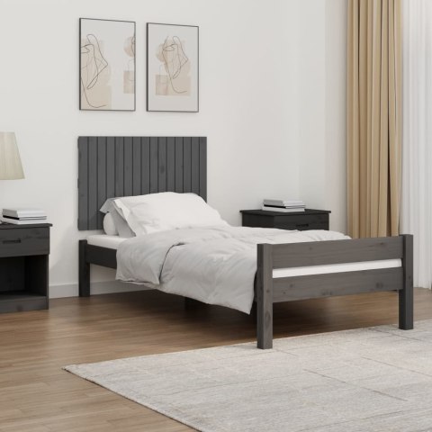 Wezgłowie łóżka, szare, 95,5x3x60 cm, lite drewno sosnowe