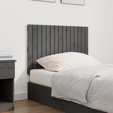 Wezgłowie łóżka, szare, 95,5x3x60 cm, lite drewno sosnowe