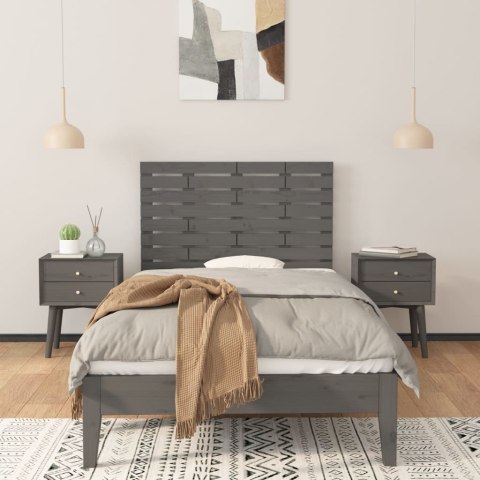Wezgłowie łóżka, szare, 96x3x63 cm, lite drewno sosnowe
